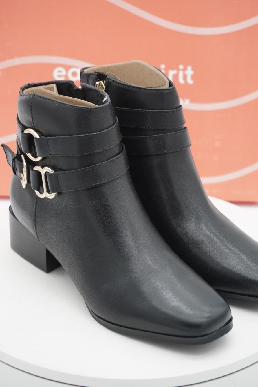 Easy Spirit Sarafina Black Ankle Boots Women’s Size 5 M Buckle Strap Block Heel